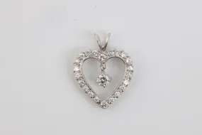 10k White Gold 0.91tcw Diamond Heart Pendant (2.72g.)