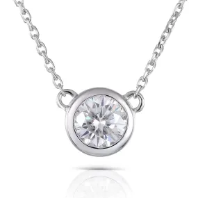 14k White Gold Moissanite Necklace 0.5ct