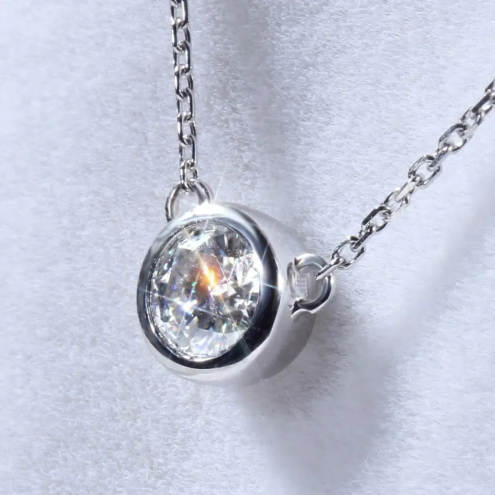 14k White Gold Moissanite Necklace 0.5ct