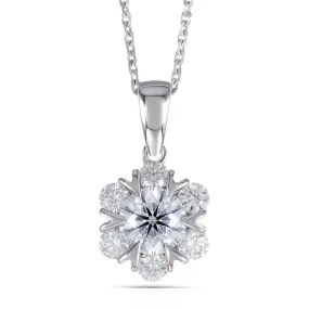 14k White Gold Moissanite Necklace / Pendant 1.6ct Total