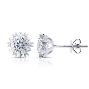 14k White Gold Moissanite Stud Earrings 2ctw