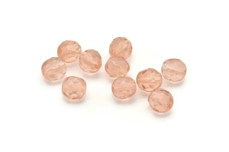 20 Vintage Peach Czech Glass Faceted Beads Cf-48 CF24