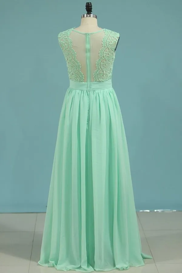 2024 New Arrival Scoop A Line Prom Dresses Chiffon PH5NL4MX