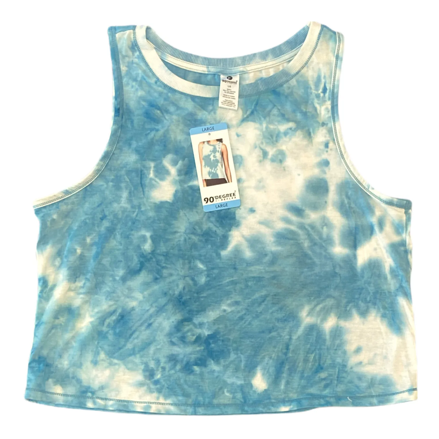 90 Degree by Reflex Women's Sporty Tie Dye Crop Muscle Tank Top