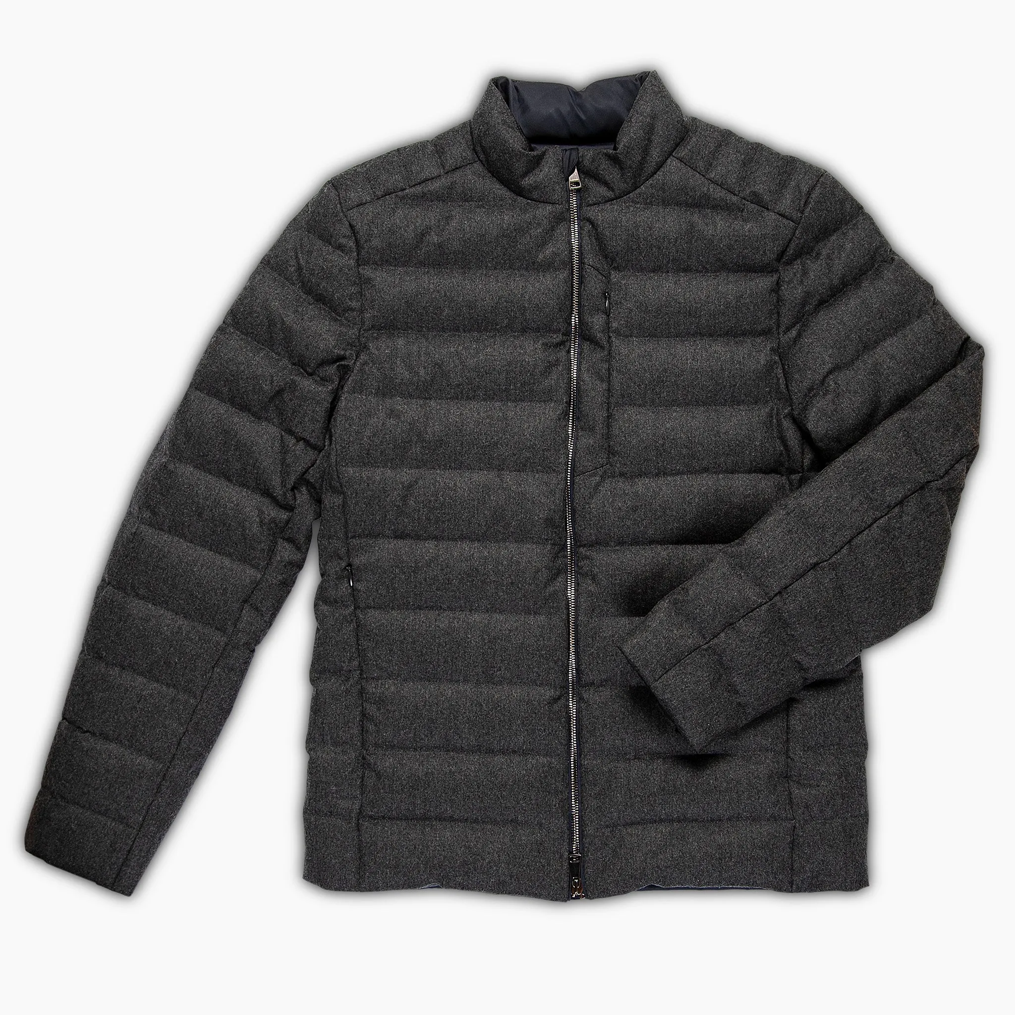 Agapet quilted wool down jacket (dark grey melange)