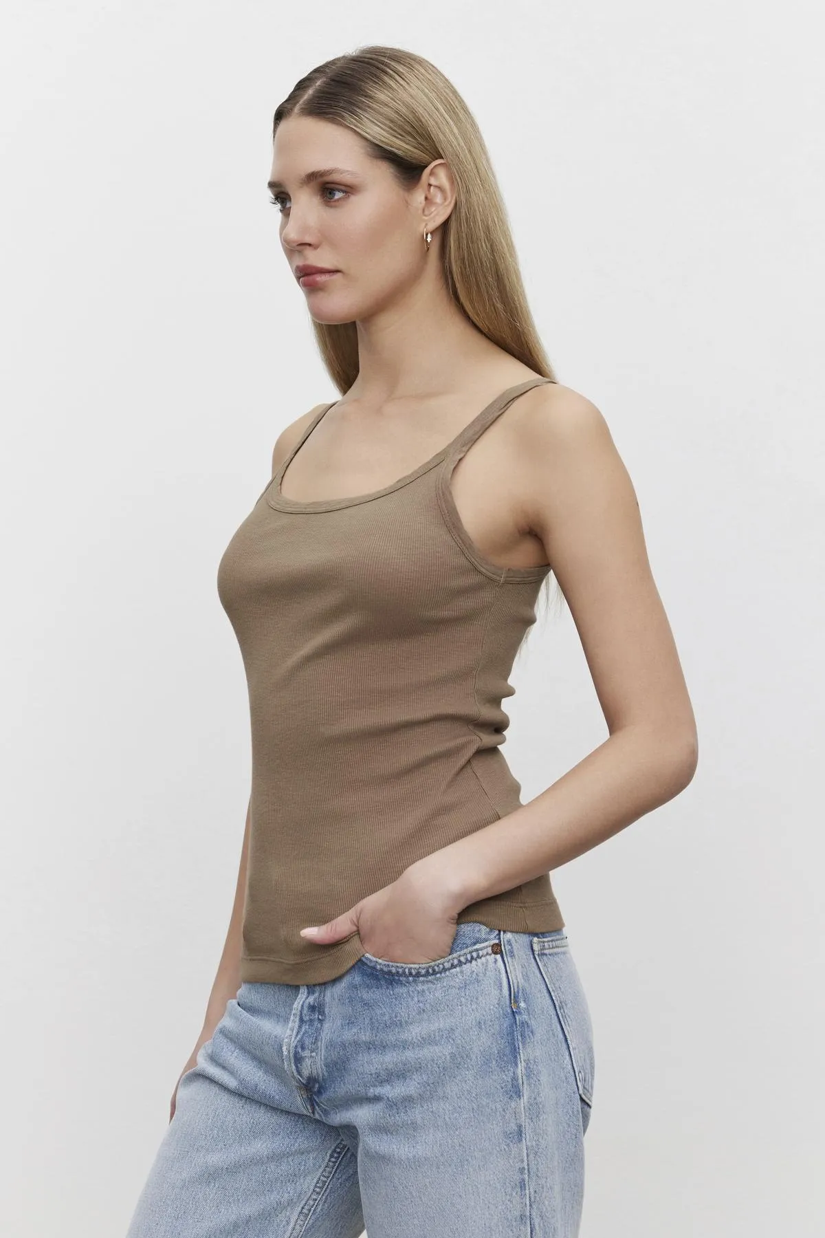 ALIZA RIBBED COTTON LAYERING TANK