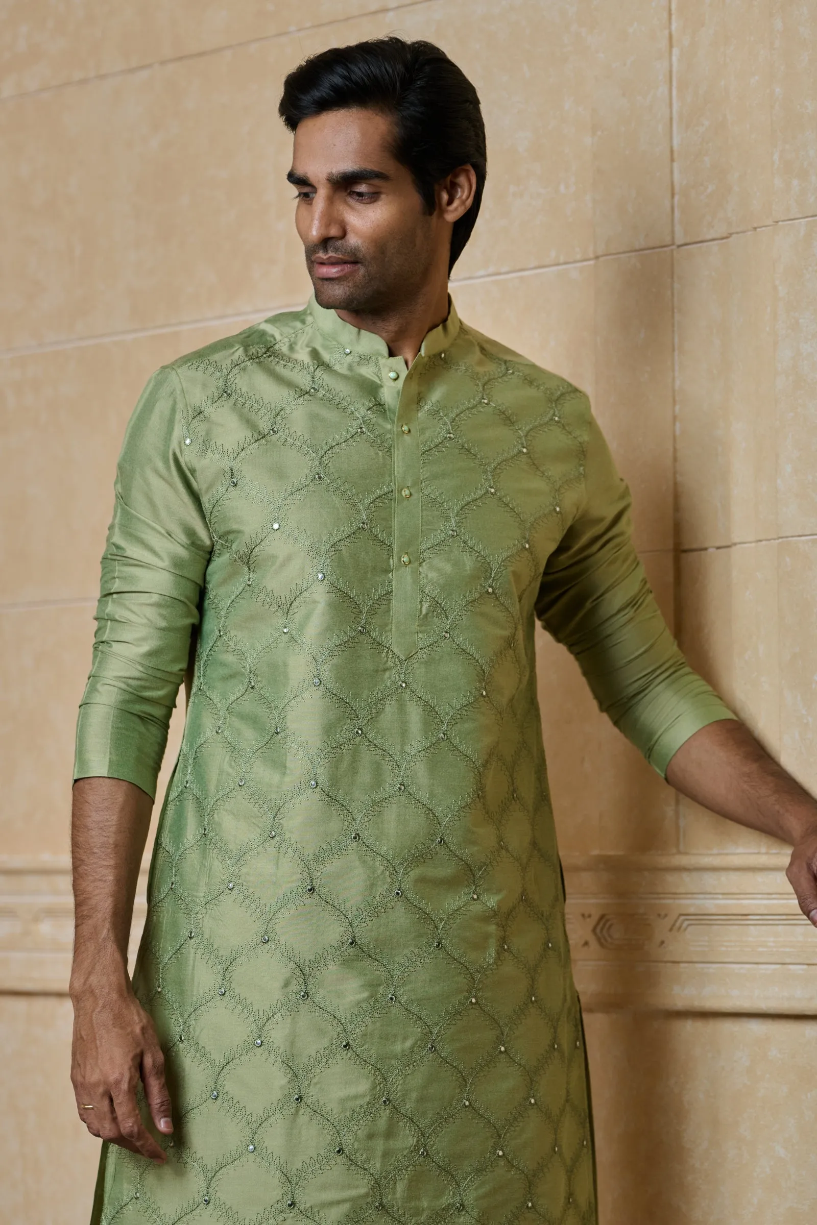 All Over Embroidered Kurta Set