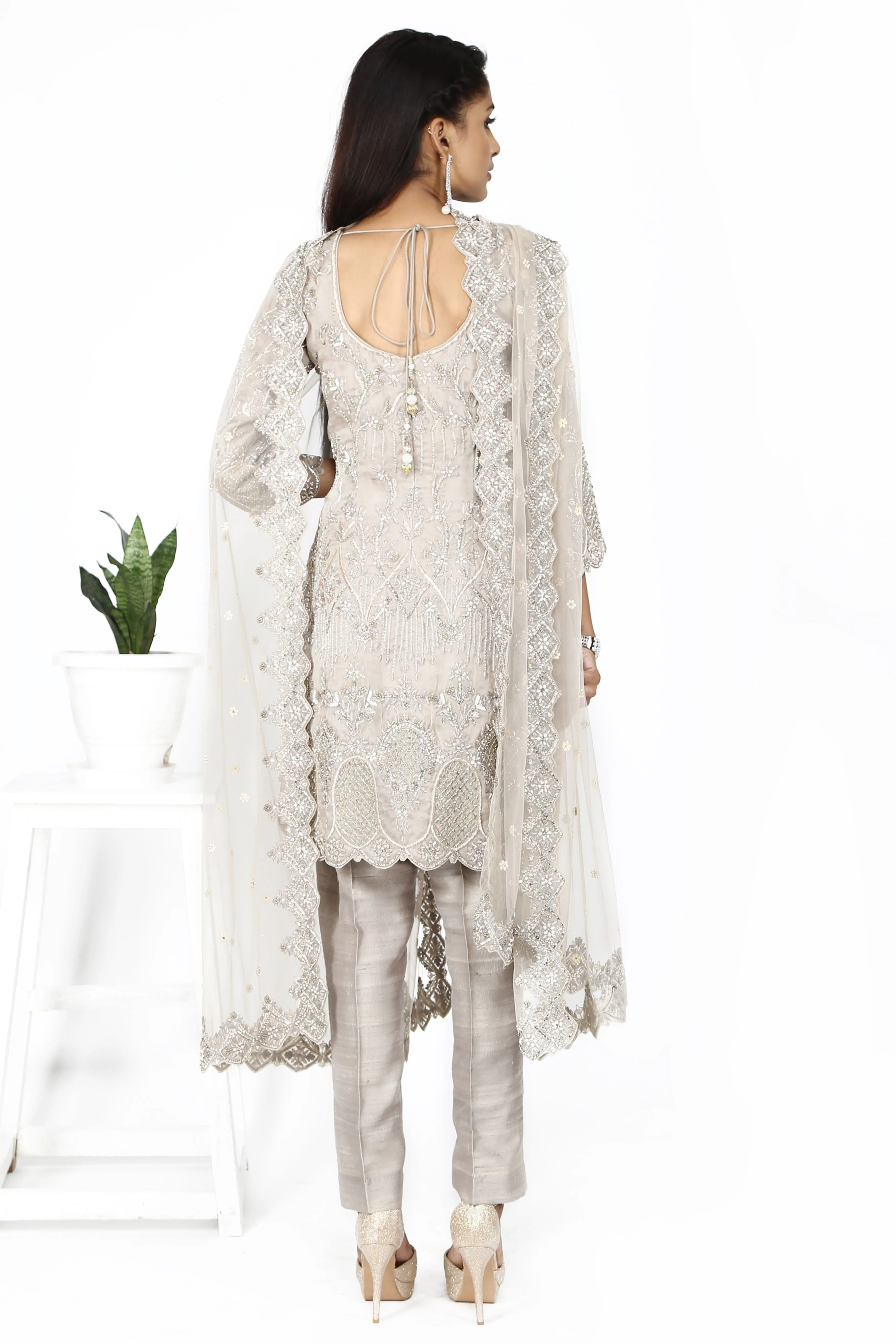 Ash Greyish Kurti Set.