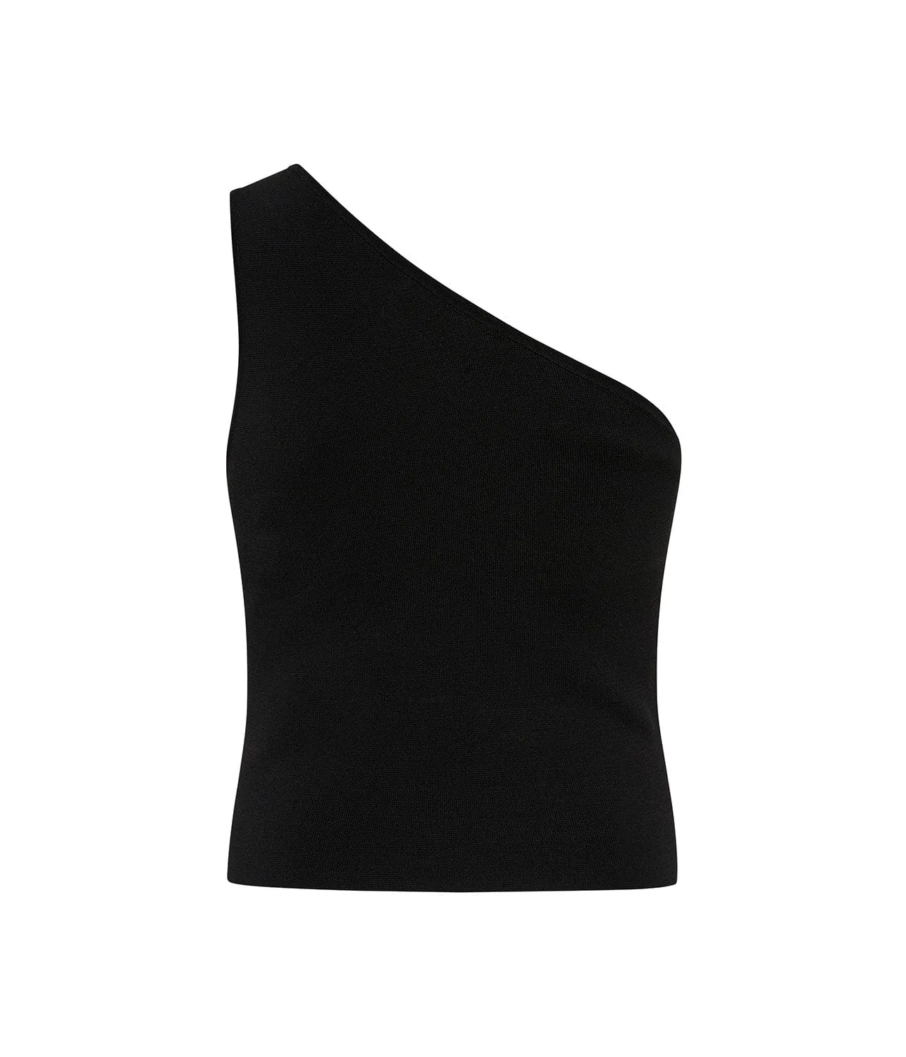 ASYMMETRIC KNIT TANK- BLACK