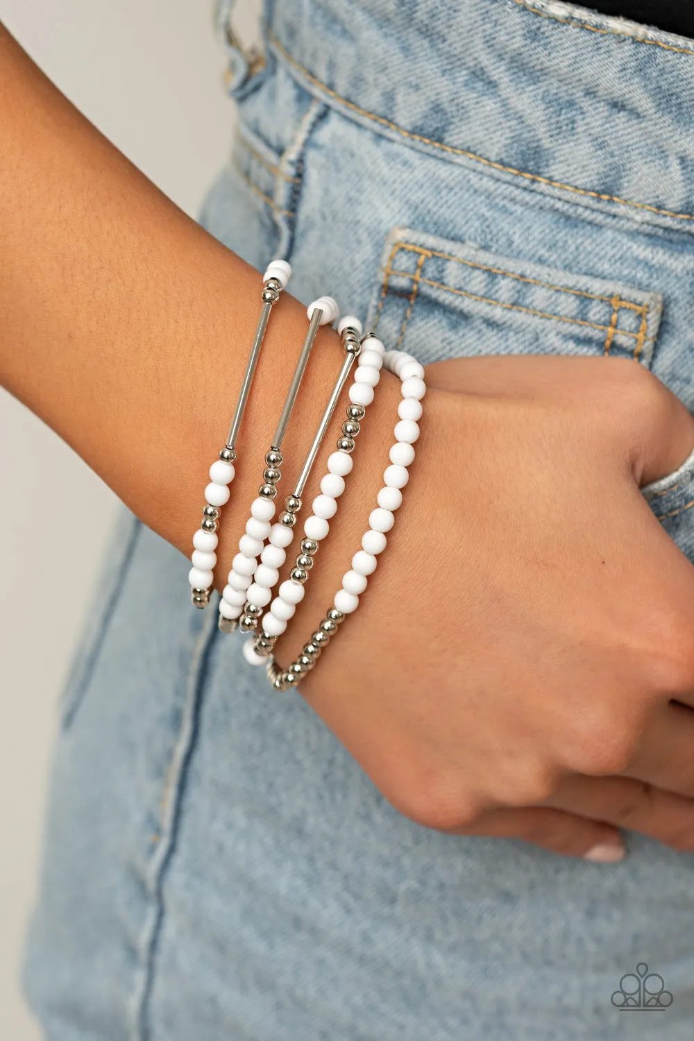 BEAD Between The Lines - White Bracelet