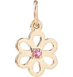 Birthstone Flower Charm With Pink Tourmaline