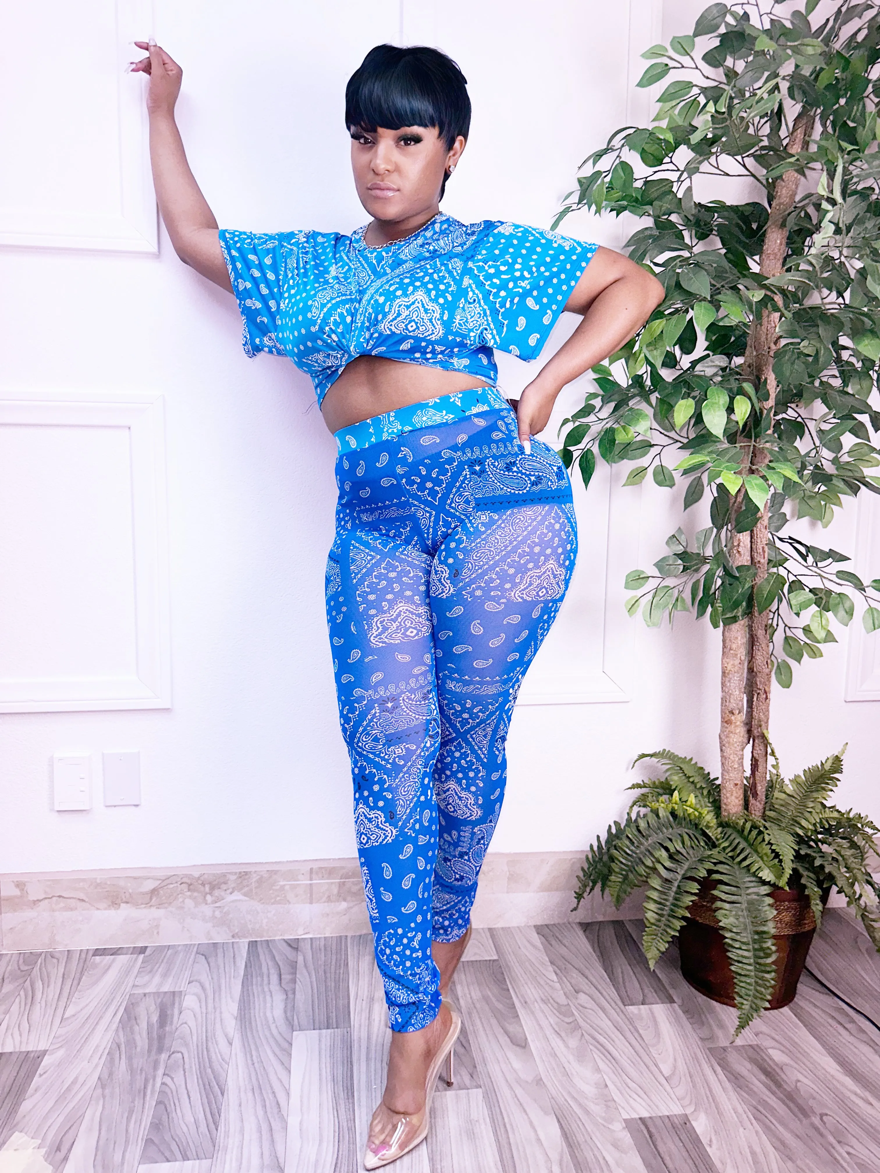 Blue Crush 2pcs mesh pants set