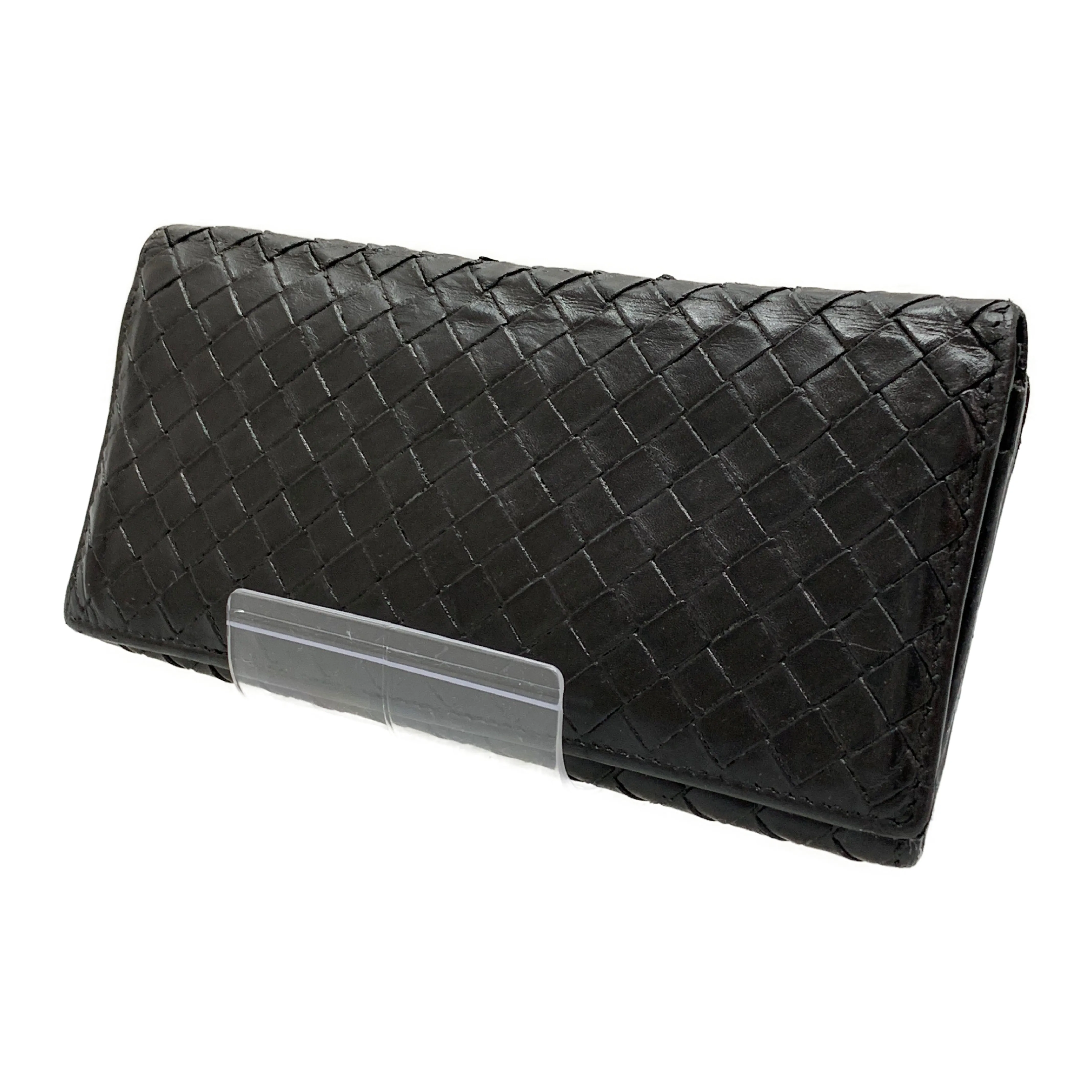 #BOTTEGA VENETA/Long Wallet/BLK/Leather/120697