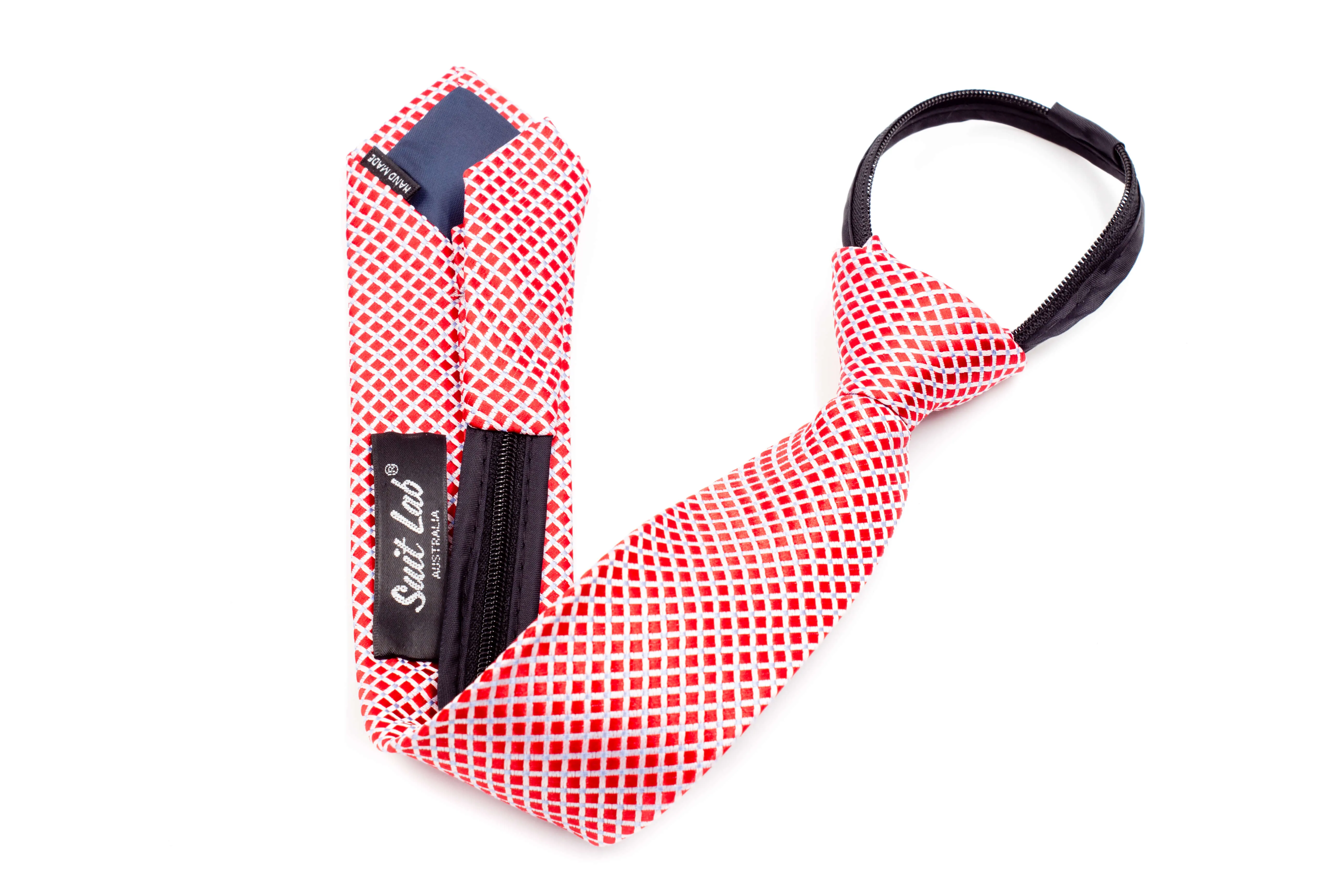 Boys Ties - Red/White Checks