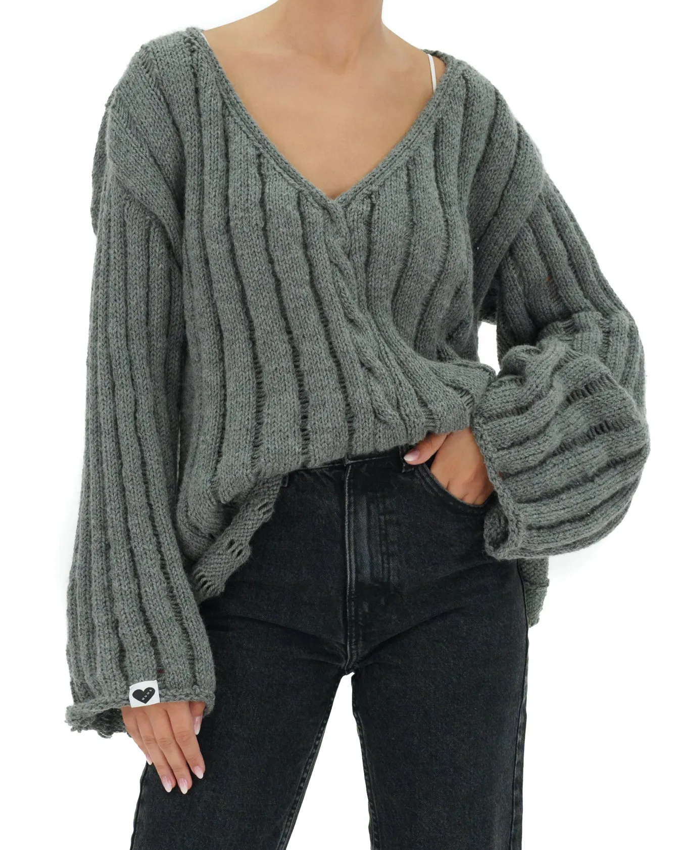 Cable V-Neck Sweater