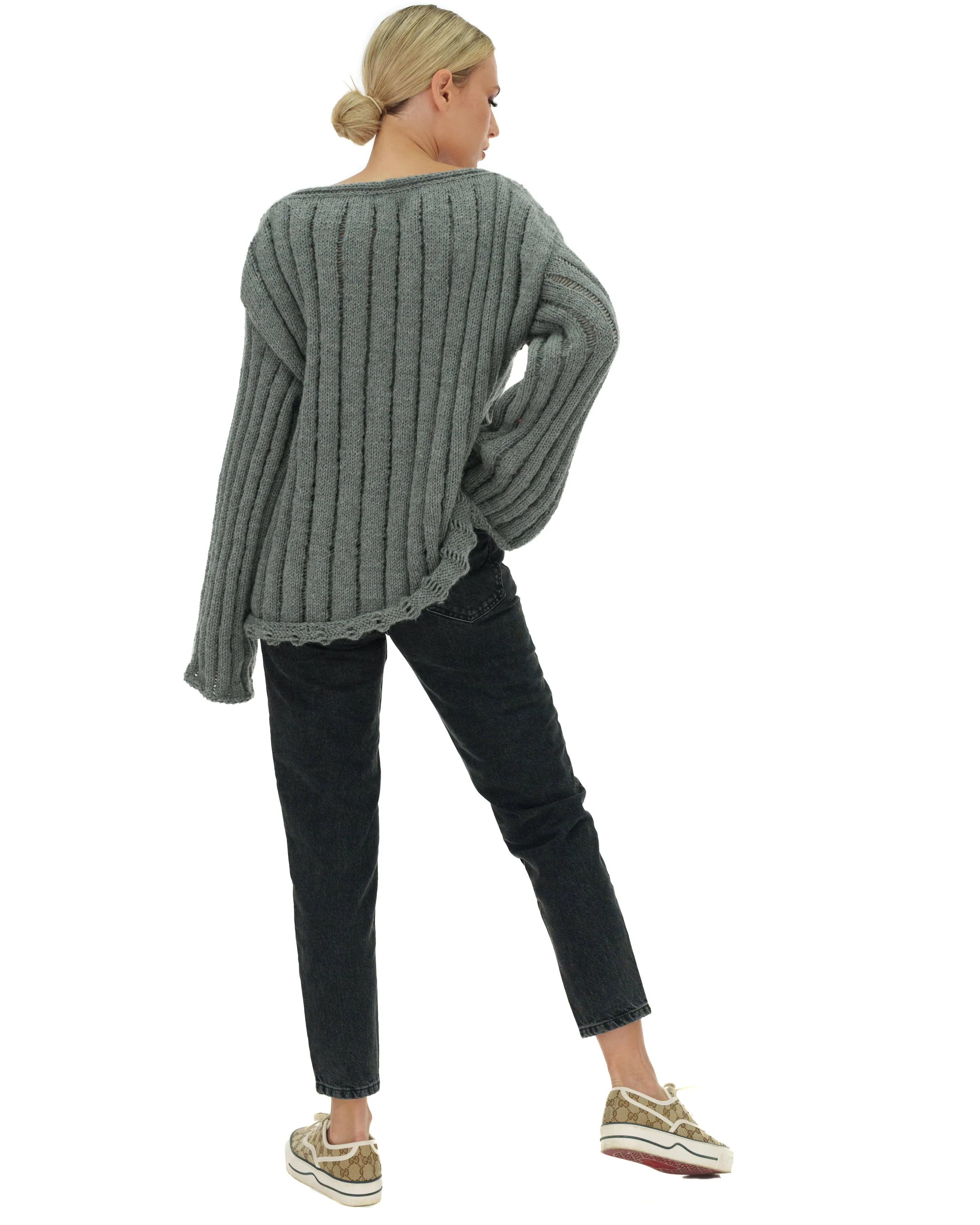 Cable V-Neck Sweater