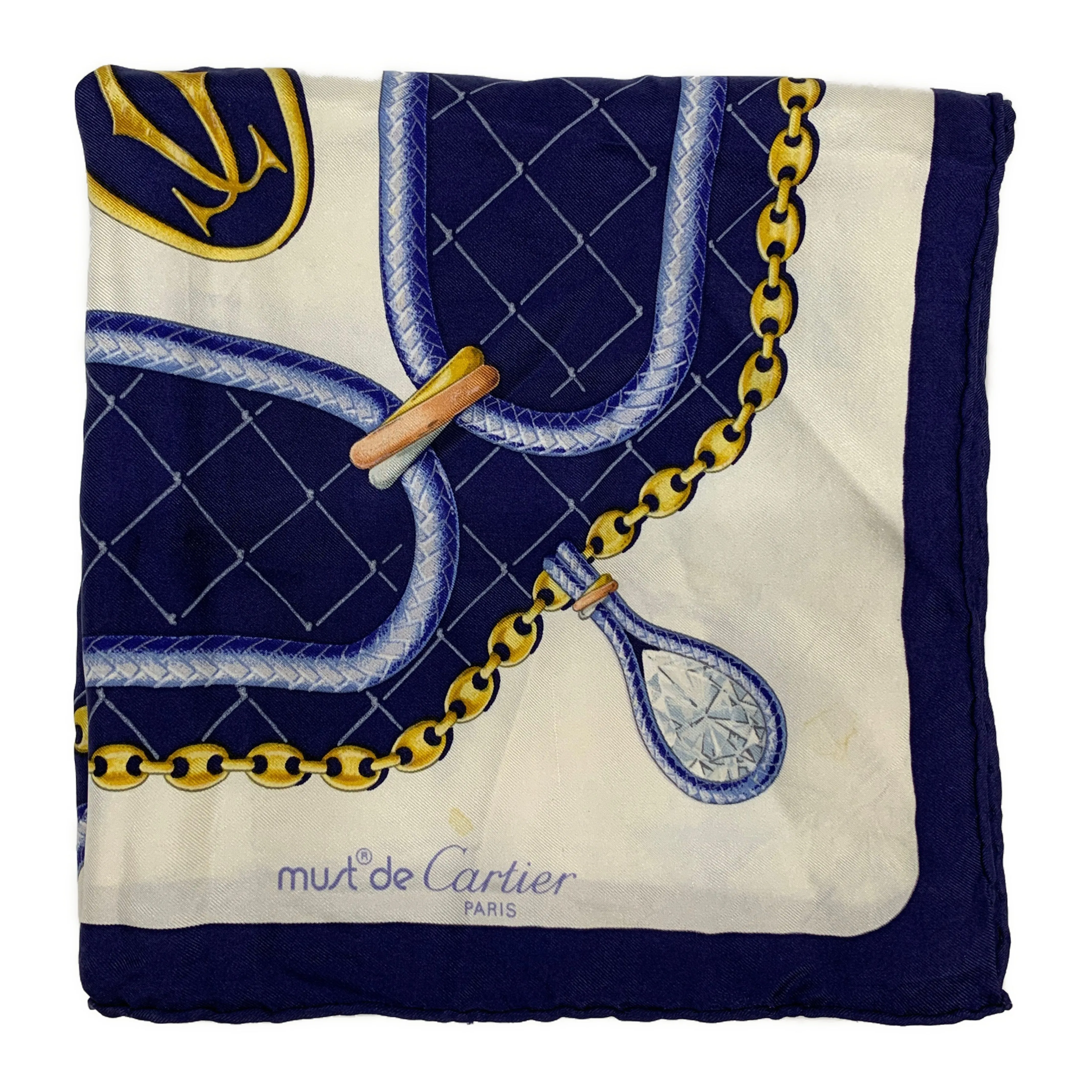 #Cartier/Stole/BLU/Silk/All Over Print