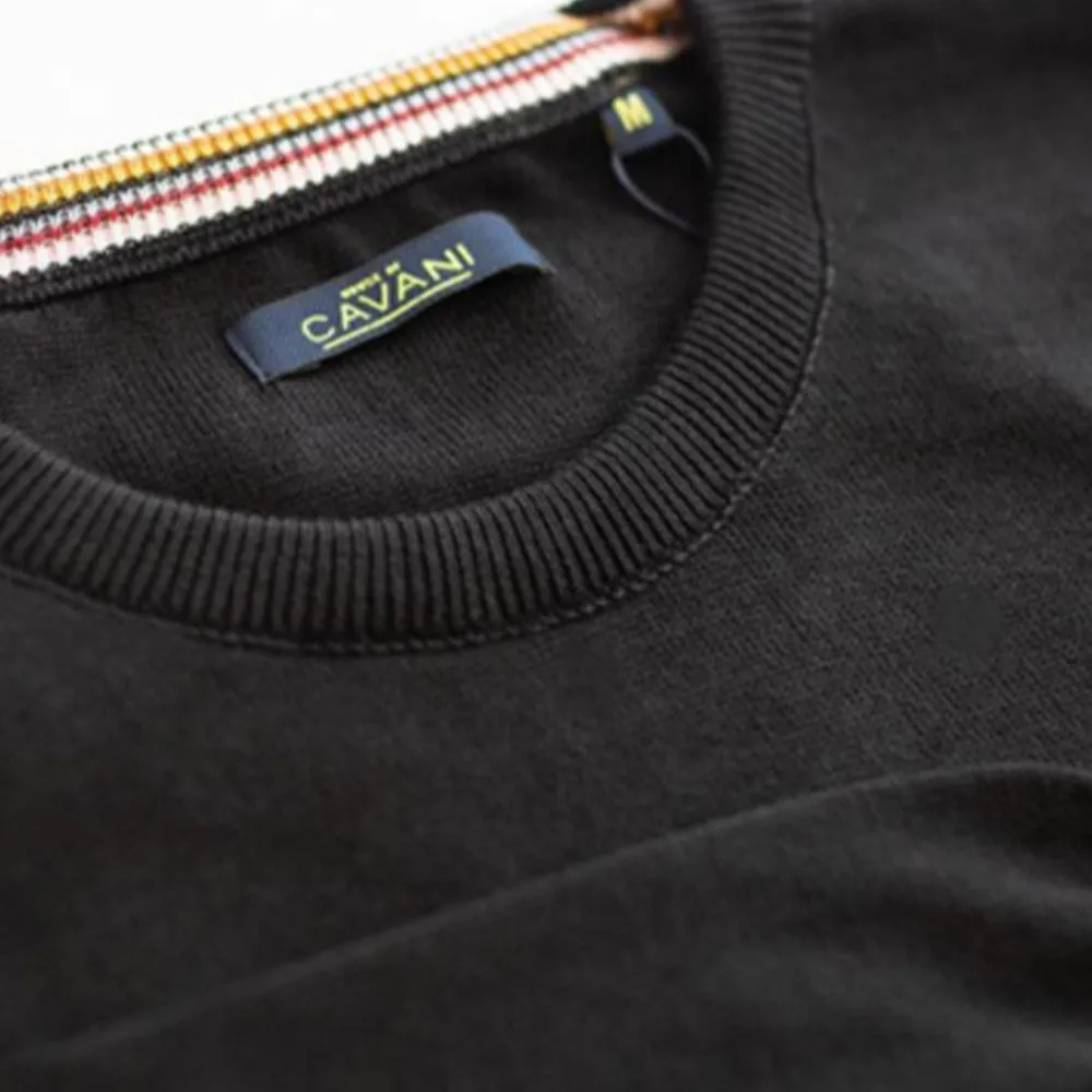 Cavani Black Crewneck Fine Knit