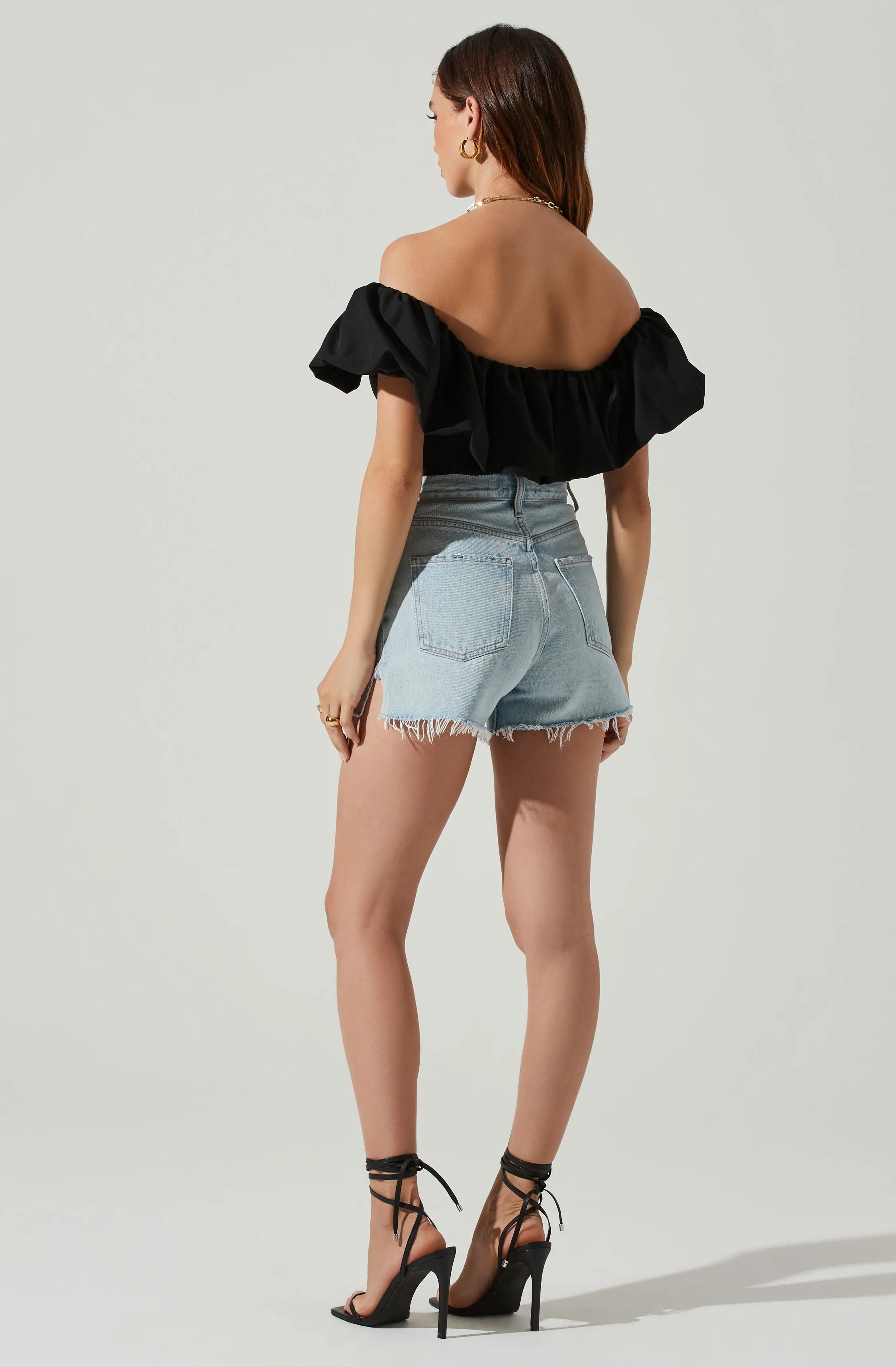 Claribelle Ruffle Hem Off Shoulder Top