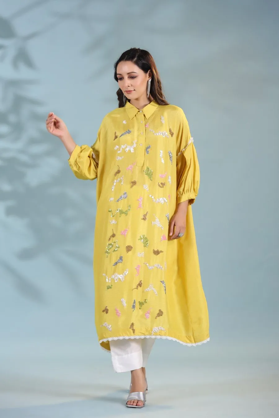 Corn Yellow Morish Silk Kurta with Pants