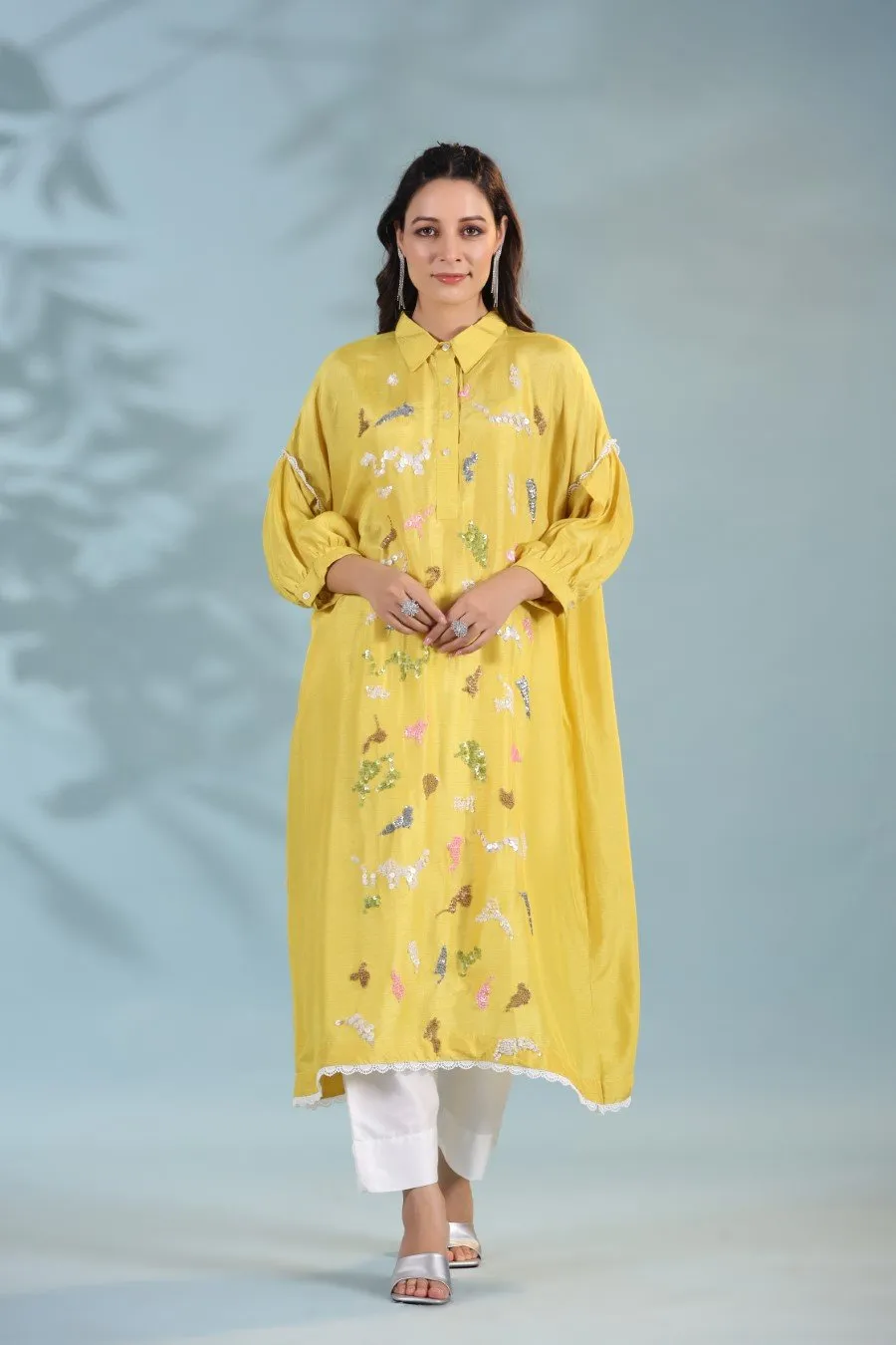 Corn Yellow Morish Silk Kurta with Pants