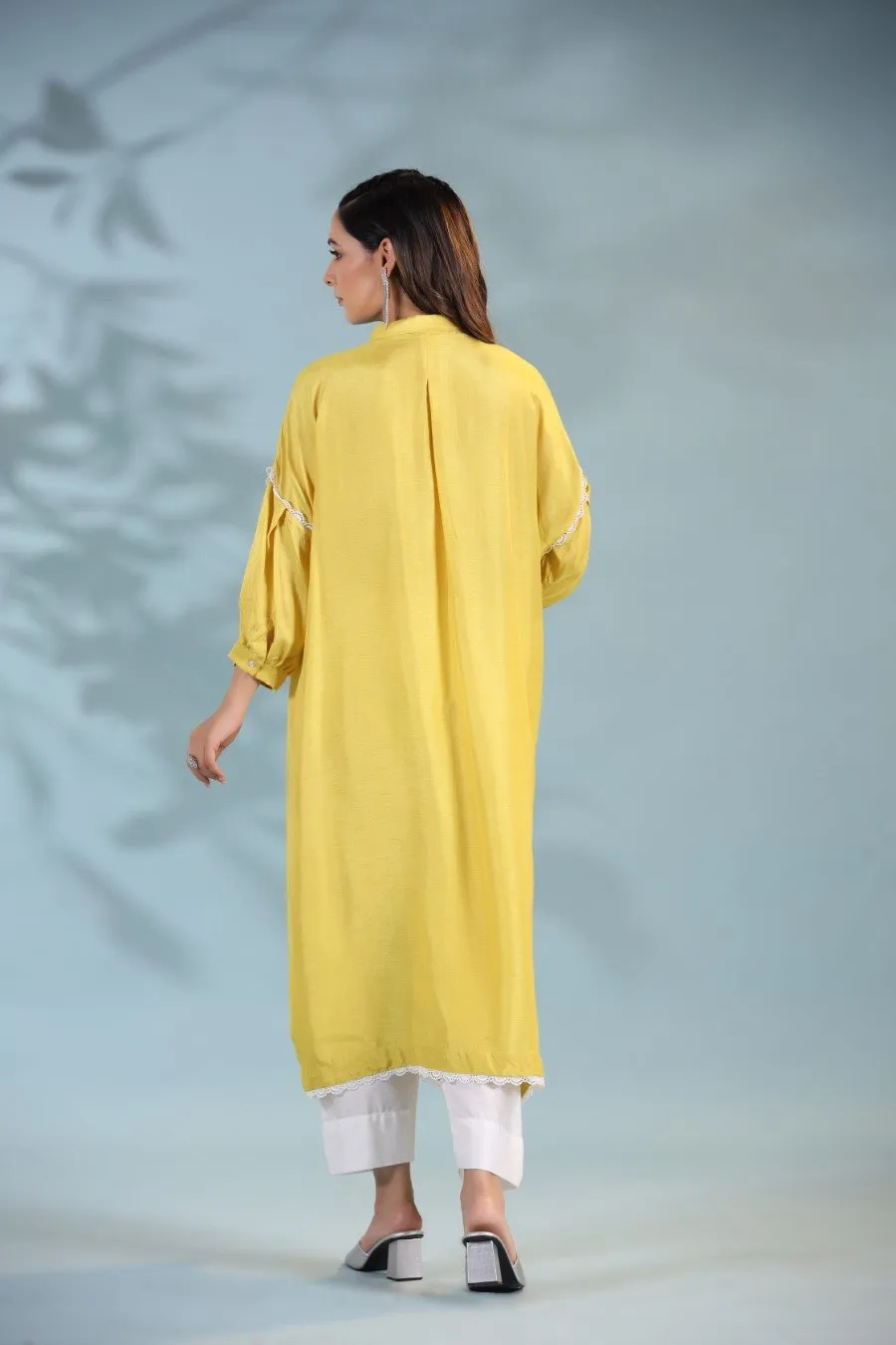 Corn Yellow Morish Silk Kurta with Pants