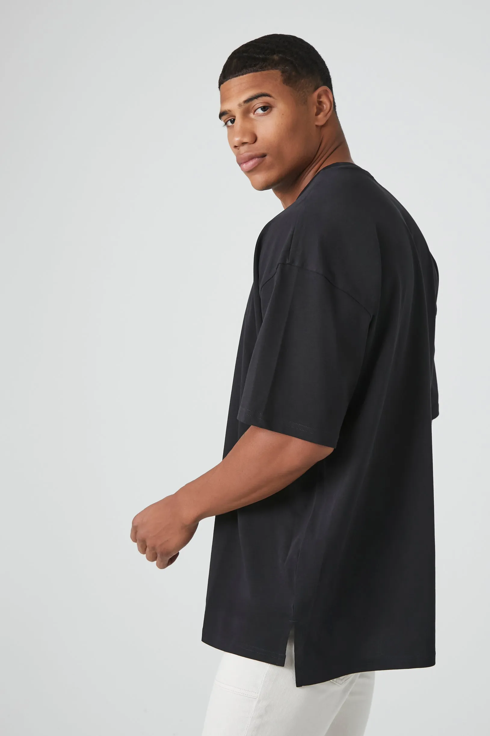 Cotton Crew High-Low Hem Tee