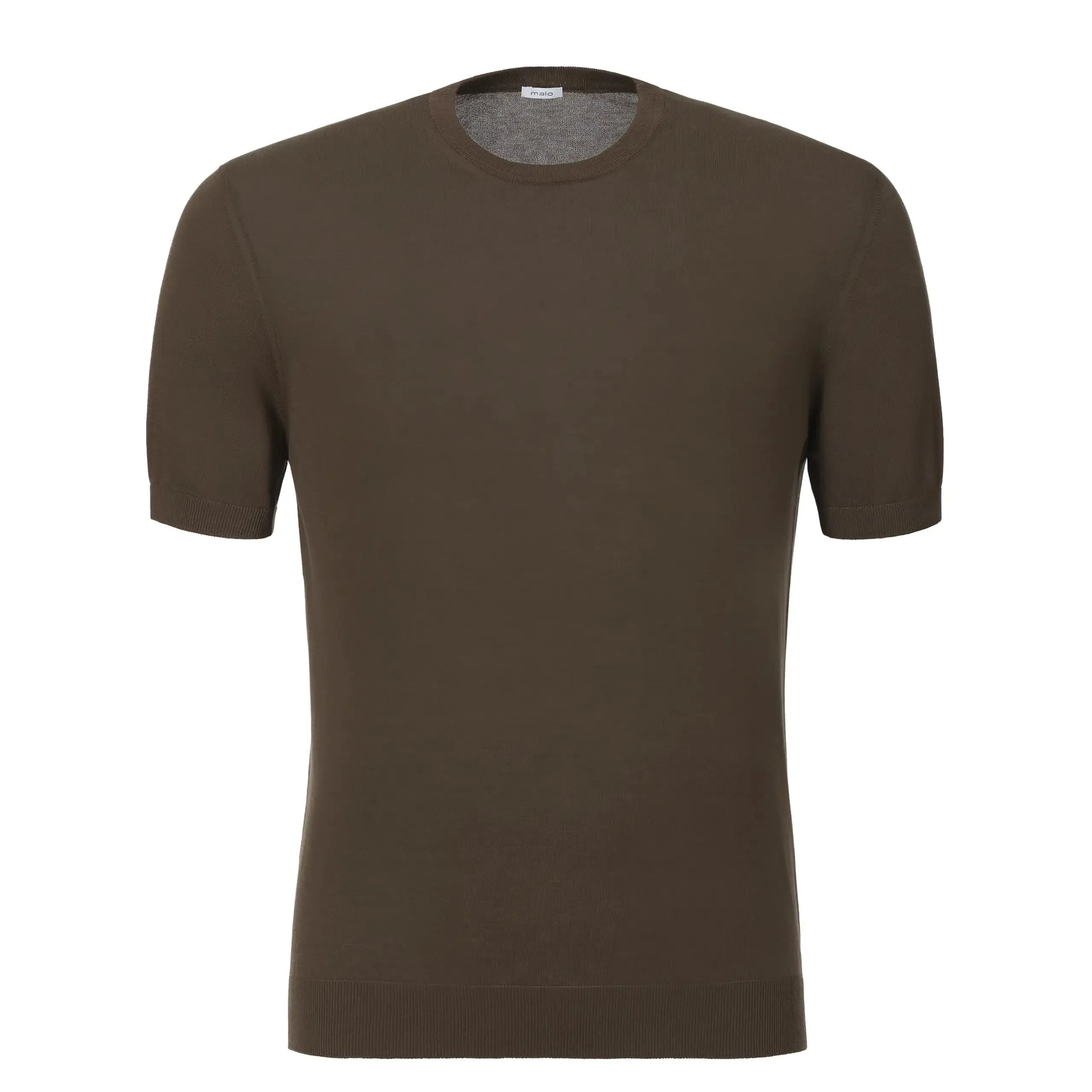 Cotton T-Shirt Sweater in Earth Brown