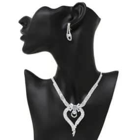 Cubic Zirconia Pave Necklace Set