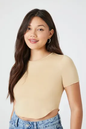 Curved-Hem Cropped Tee