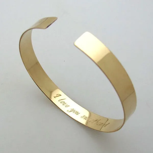 Custom Inspirational Personalized Gold Cuff for her