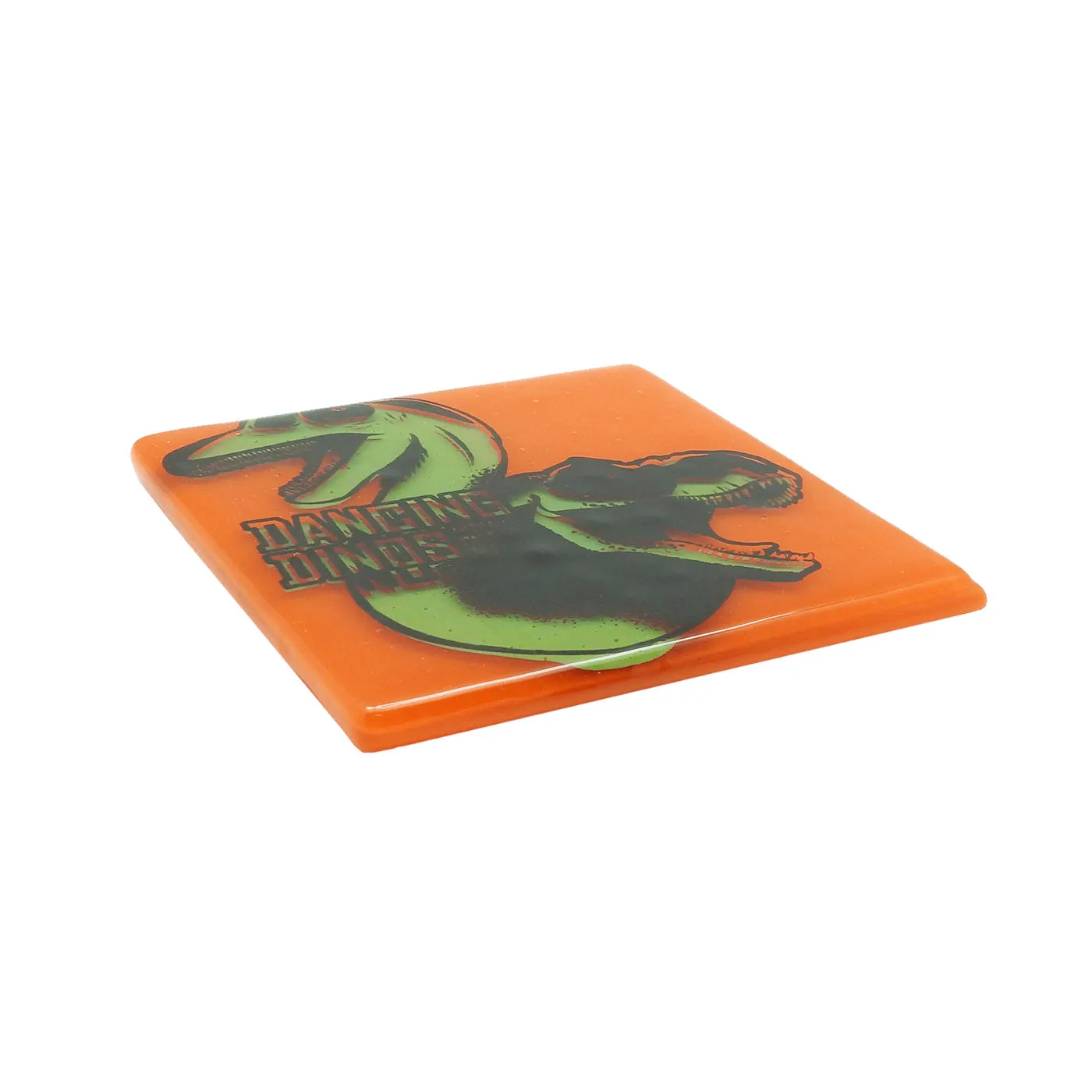 Dancing Dinos Glass Coaster