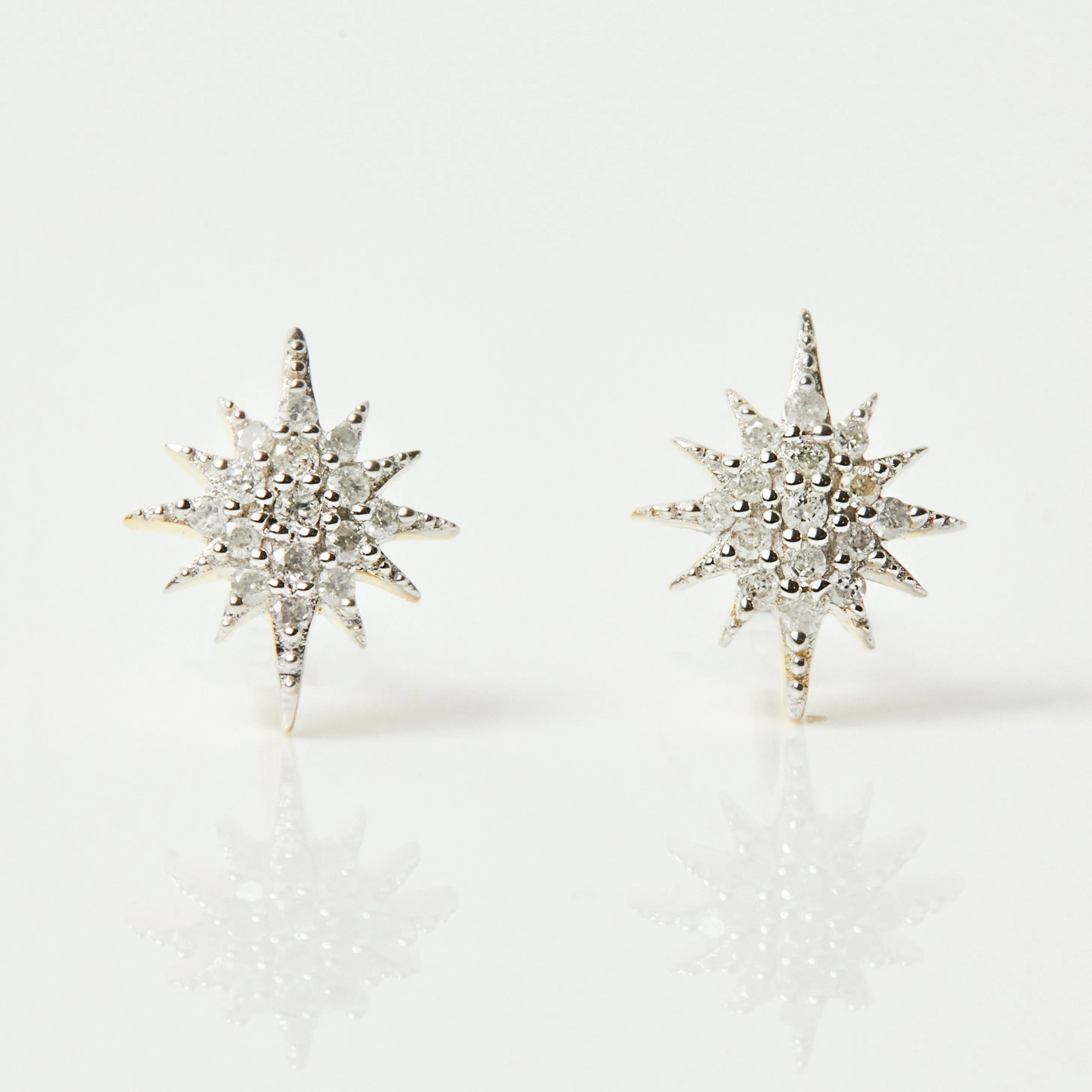 Diamond Starburst Stud Earrings