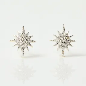 Diamond Starburst Stud Earrings