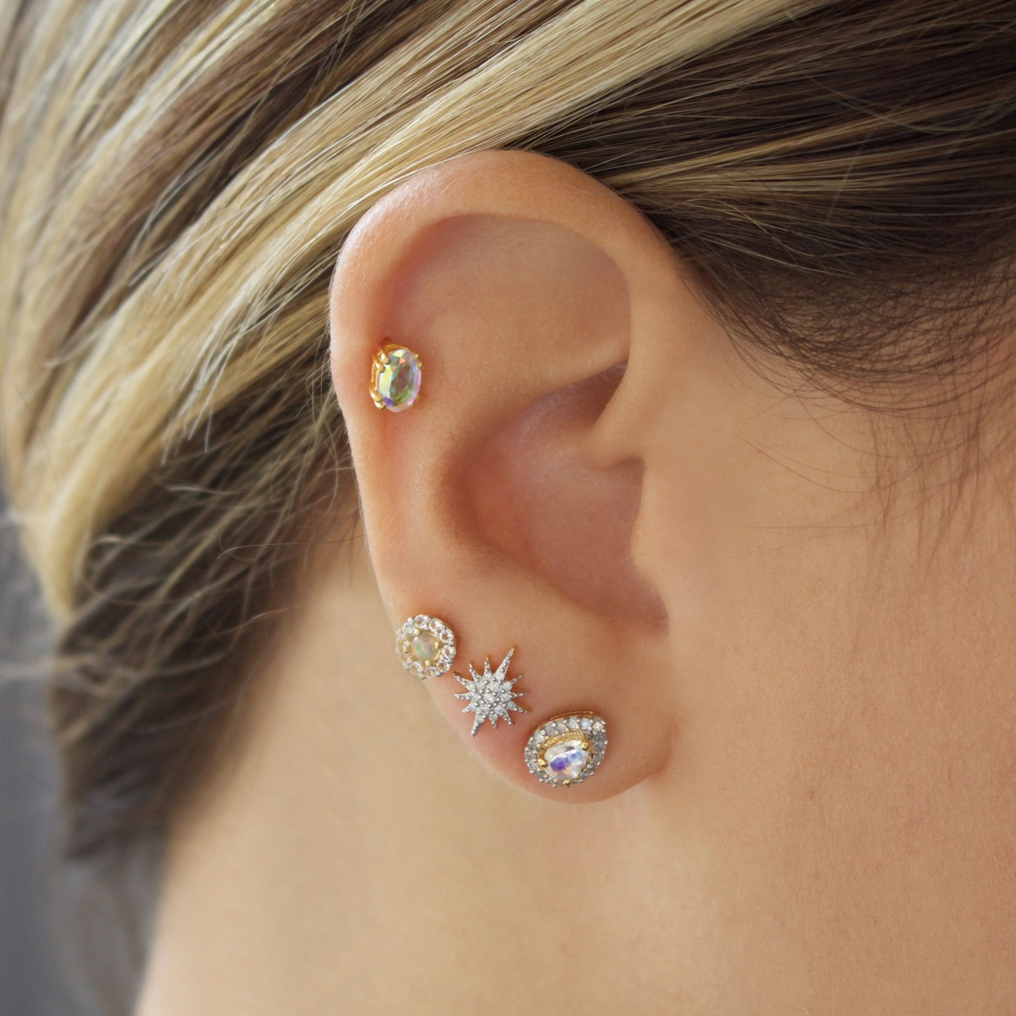 Diamond Starburst Stud Earrings