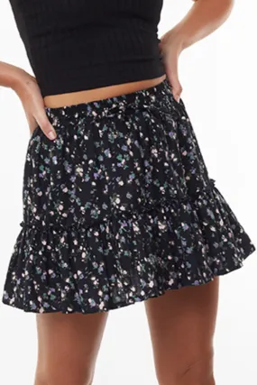 Doily Black Ditsy Frill Hem Skirt