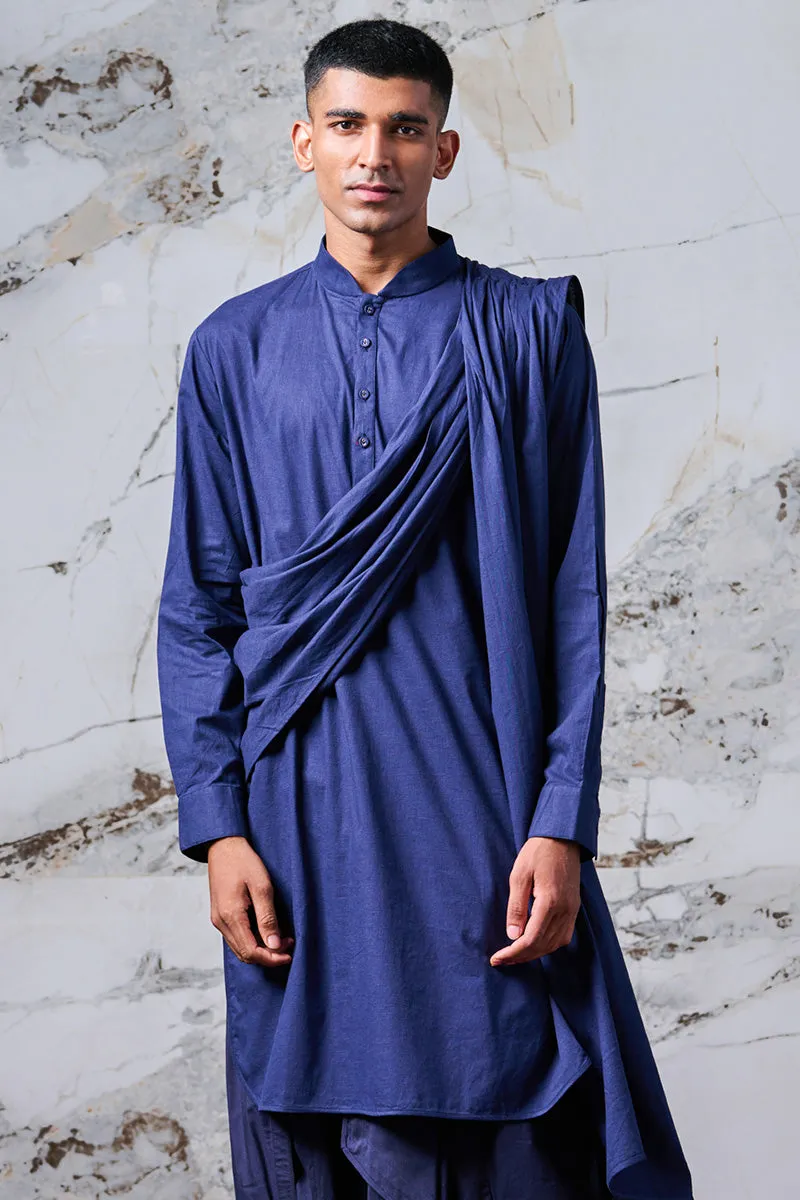 Draperd Kurta With Dhoti