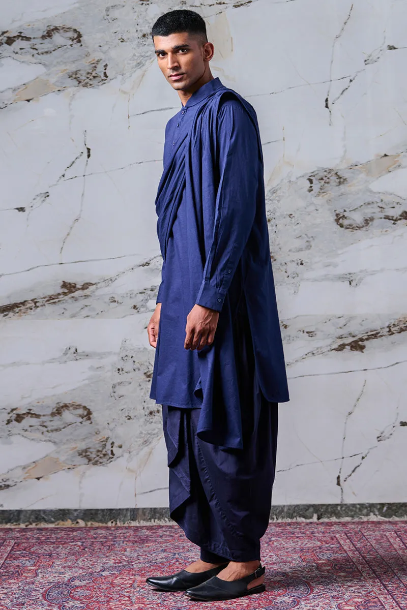 Draperd Kurta With Dhoti