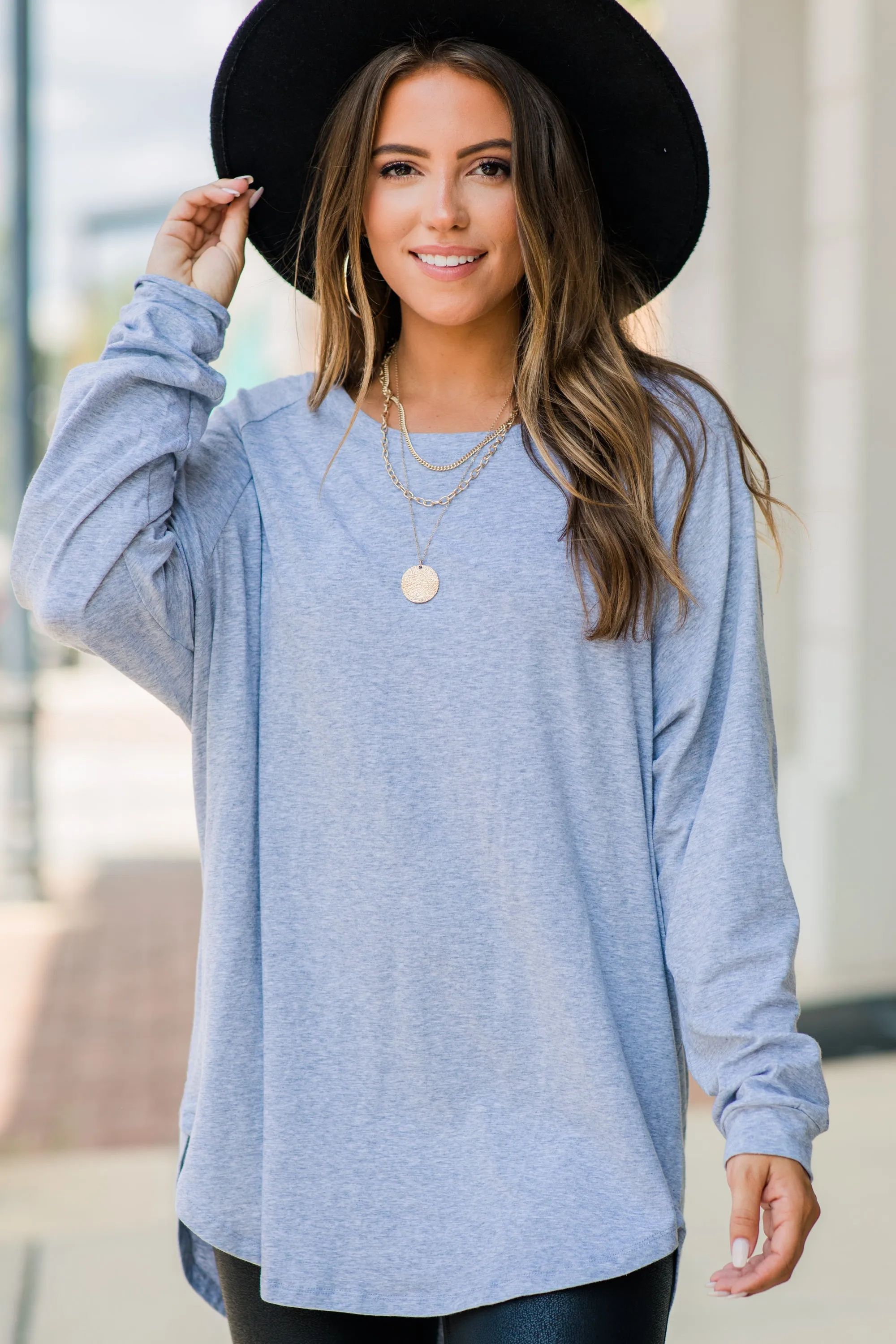 Easy Like Sunday Heather Gray Tunic