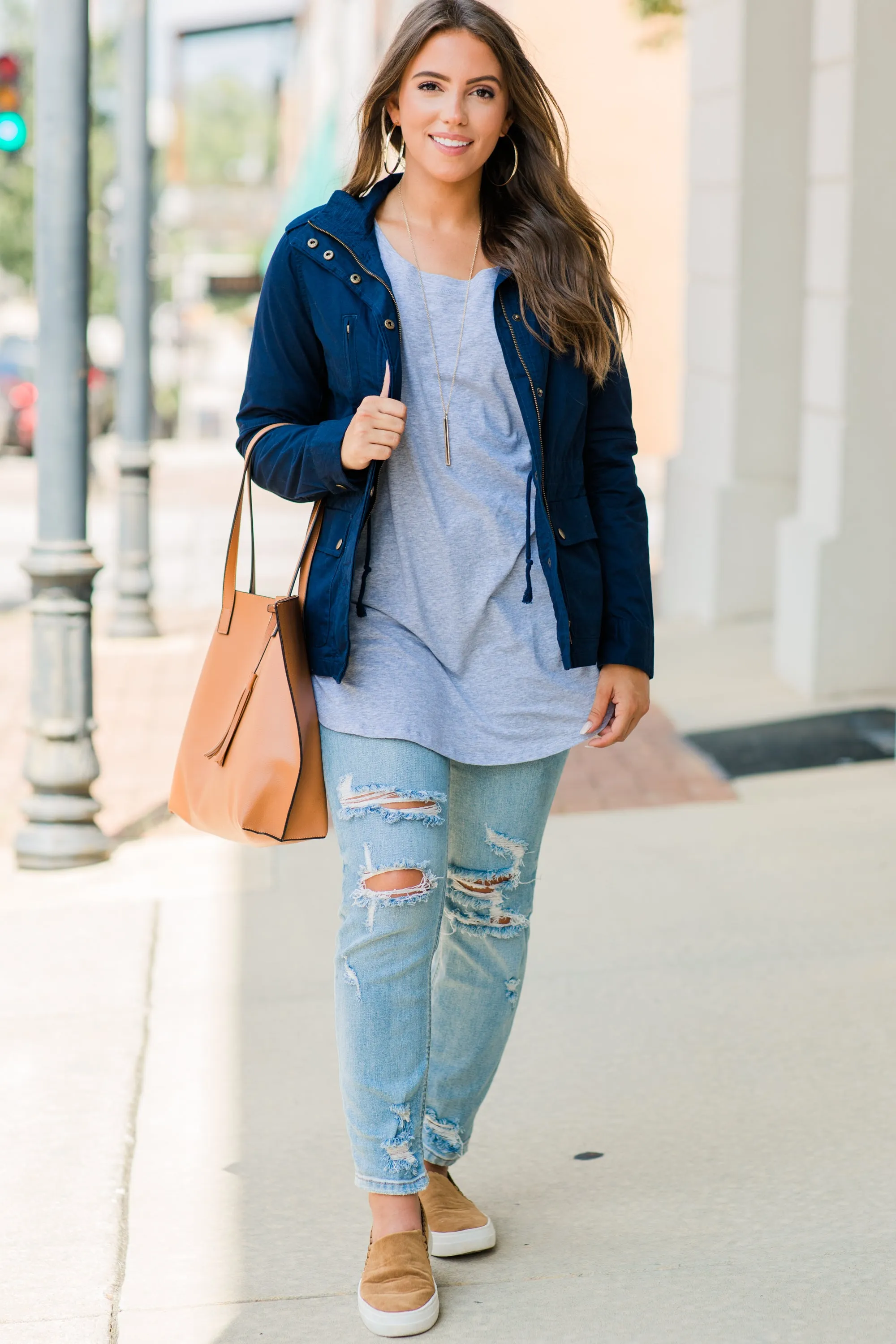 Easy Like Sunday Heather Gray Tunic