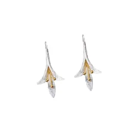 Elegant Lady Flowers Long Earrings - 925 Sterling Silver