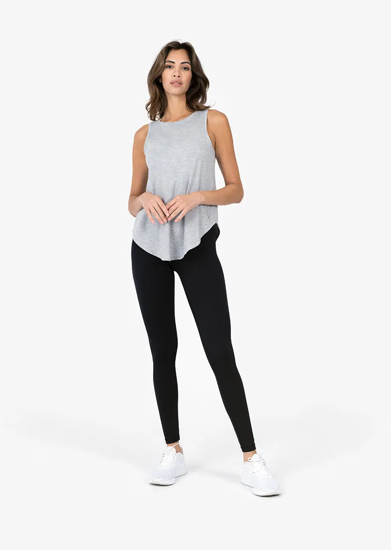 Elevate Aloe Reversible Long Tank Grey Marl