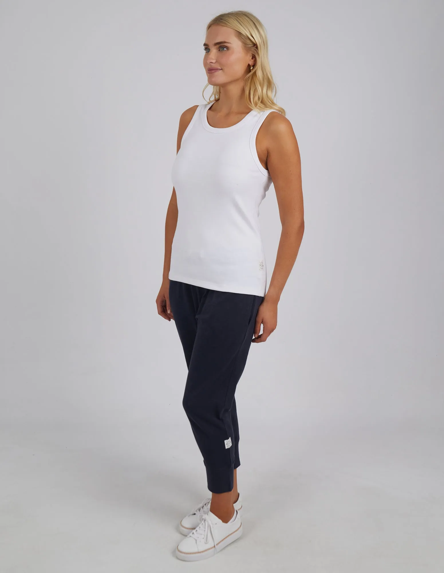 Elm Rib Crew Tank - White