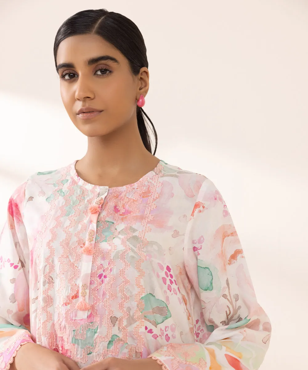 Embroidered Arabic Lawn Shirt