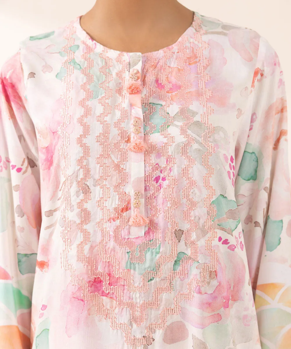 Embroidered Arabic Lawn Shirt