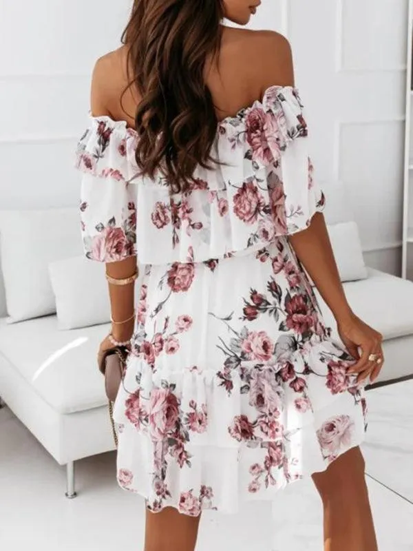 Floral Ruffle Mini Day Dress