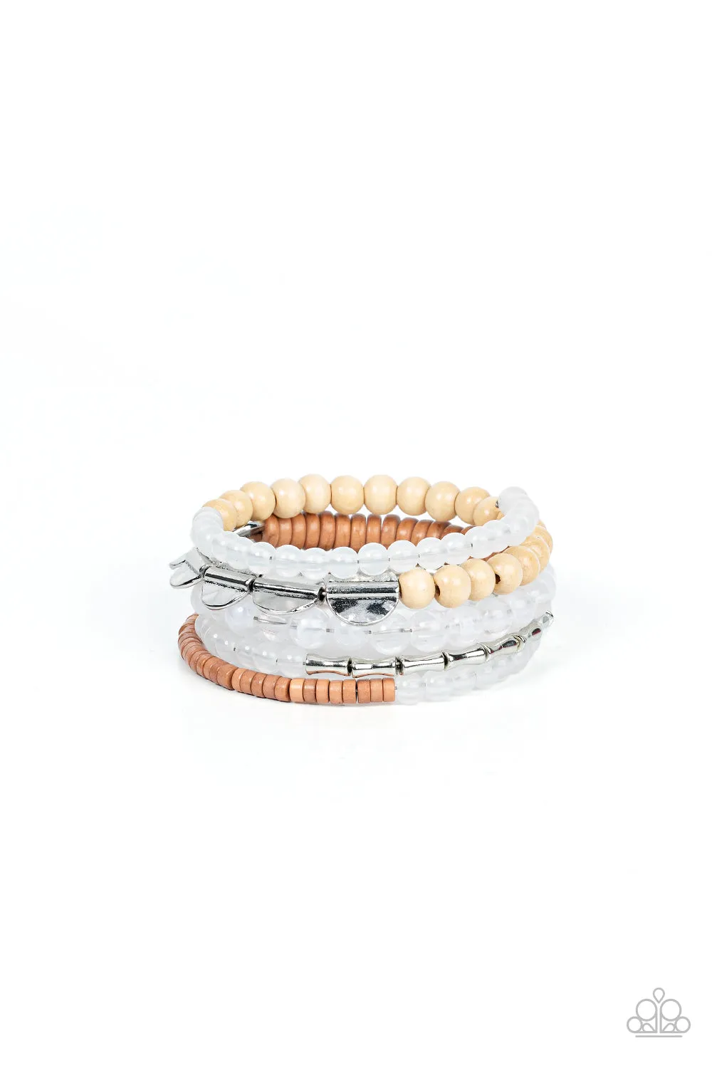 Free-Spirited Spiral - White Bracelet