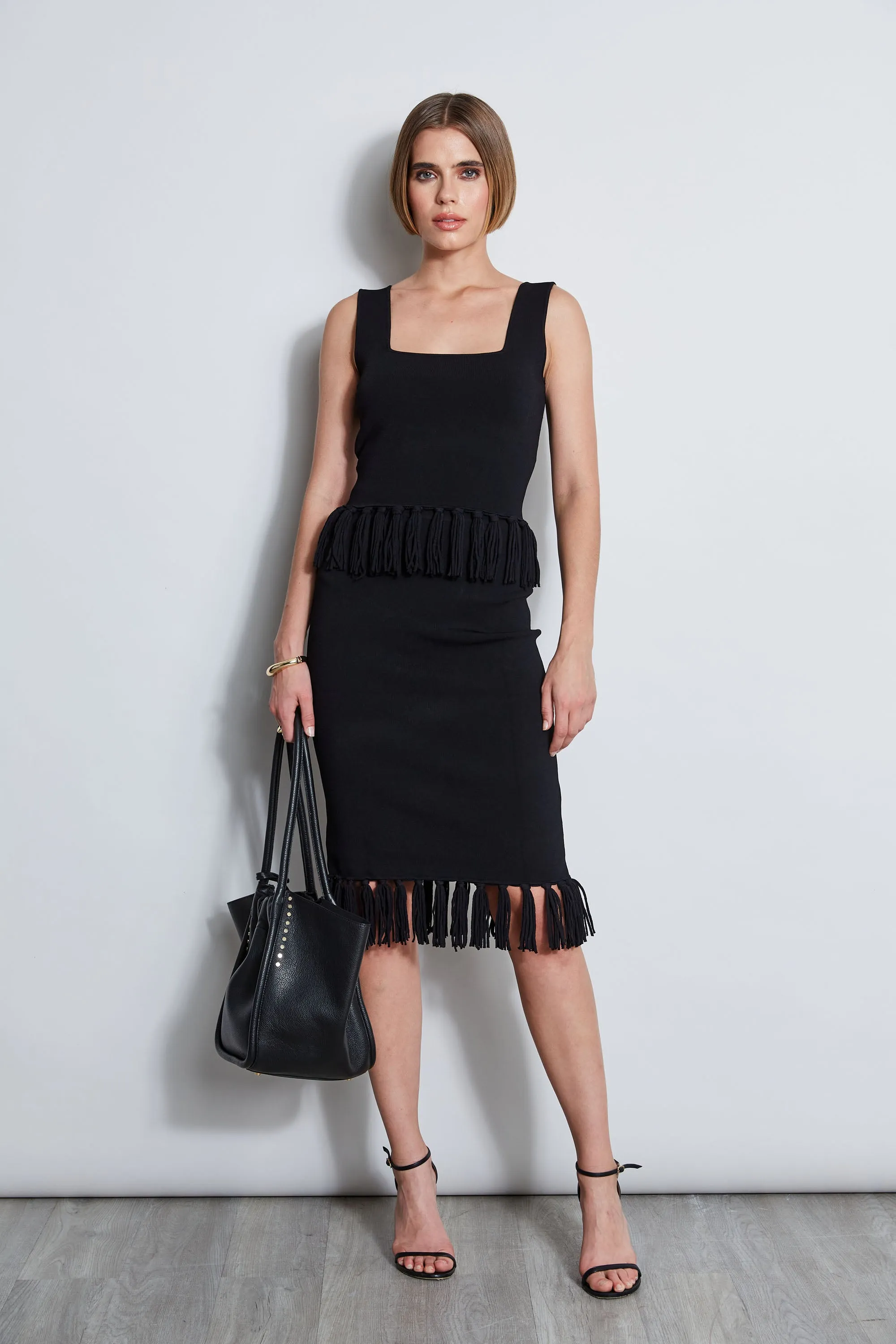 Fringe Hem Knit Skirt