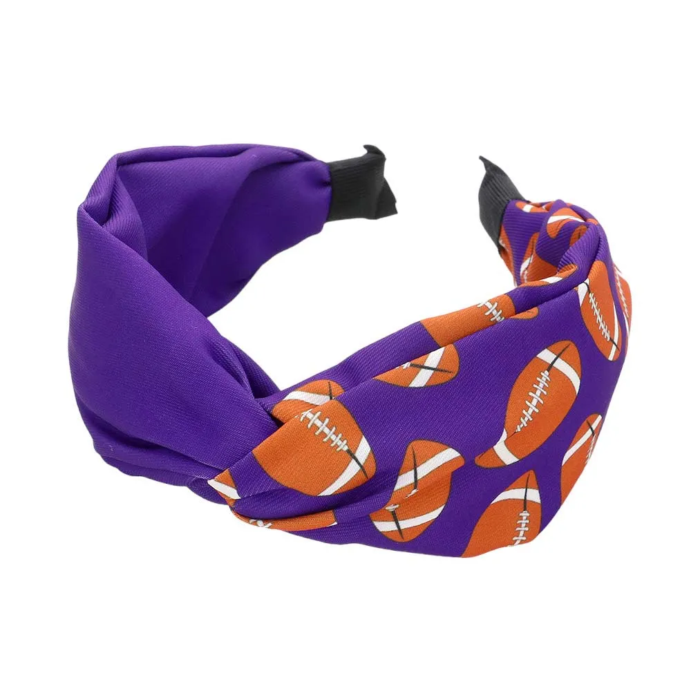 Game Day Football Patterned Twisted Headband