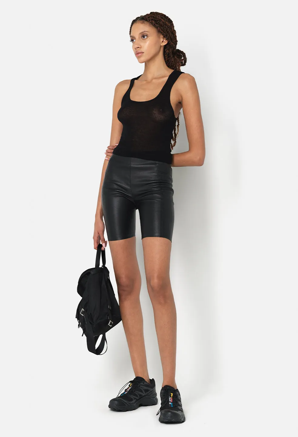 Gauze Rib Tank / Black